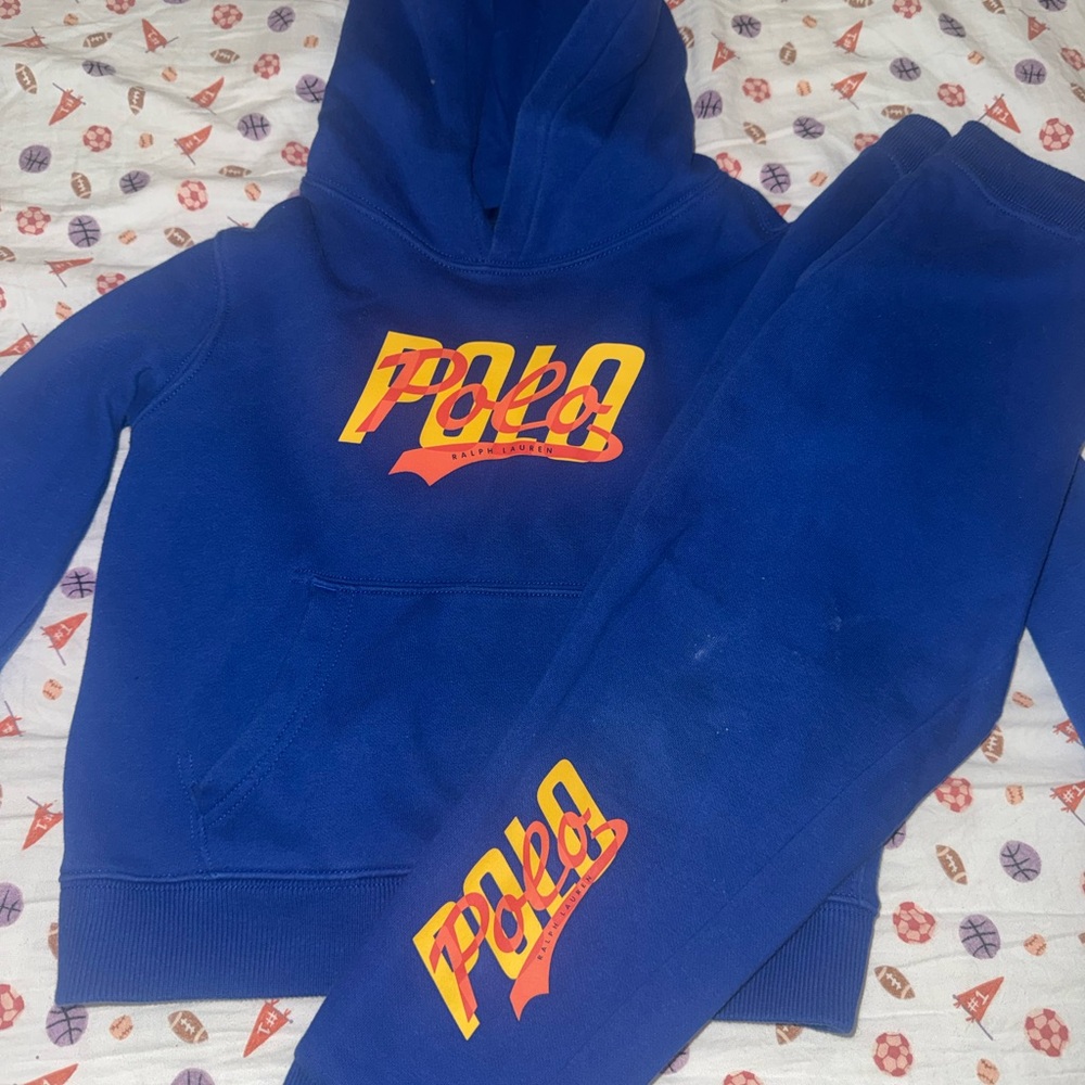 Polo by Ralph Lauren Kids Blue Hoodie and Joggers Set